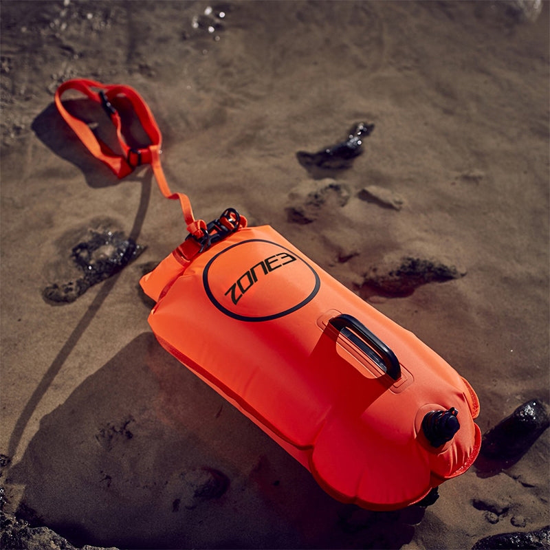 Zone3 - Swim Safety Buoy/Dry Bag 28L - HI-VIS Orange