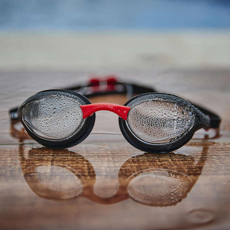 Zone3 - Volare Streamline Racing Swim Goggles - Black/Red (Clear Lens)