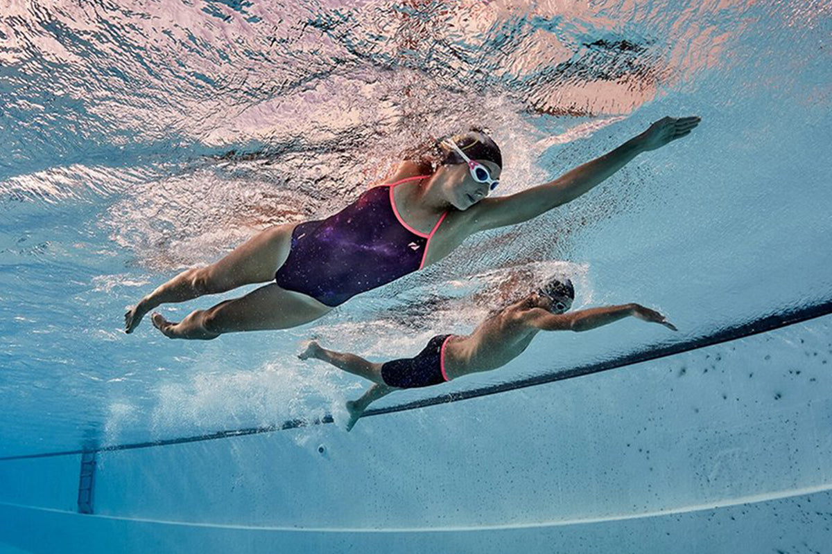 Zone3 - Womens Cosmic 2.0 Strap Back Swimsuit (Blast/Fluro Pink)