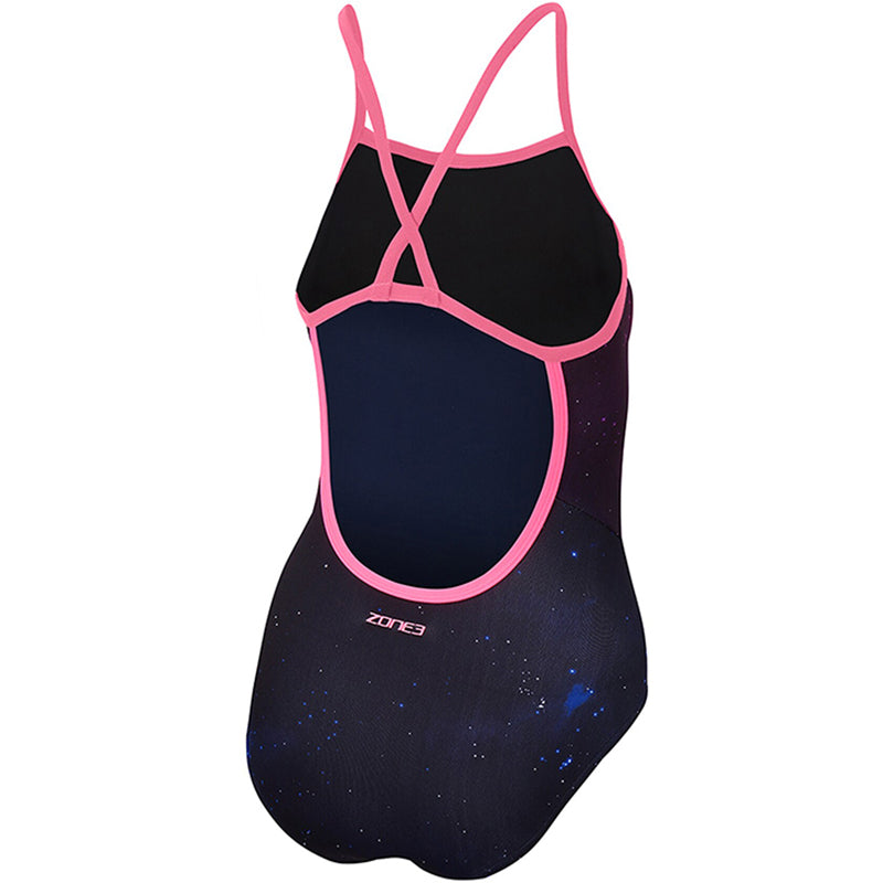 Zone3 - Womens Cosmic 2.0 Strap Back Swimsuit (Blast/Fluro Pink)