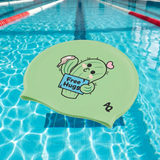 Free Hugs Silicone Swim Hat - Green