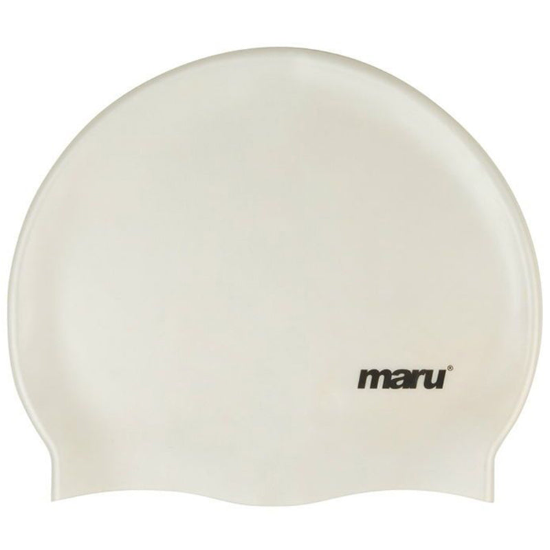 Maru - Plain Coloured Silicone Swim Hat - White