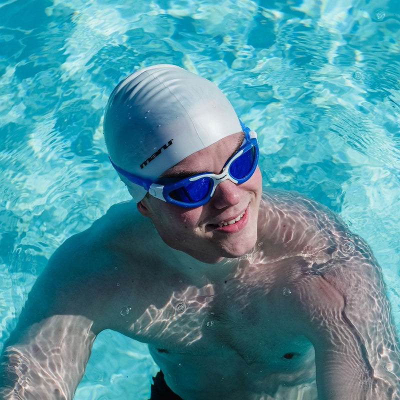 Maru - Plain Coloured Silicone Swim Hat - White