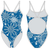 AQUA - Xmas Girls Thin Strap One Piece - Blue