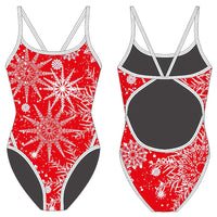AQUA - Xmas Girls Thin Strap One Piece - Red