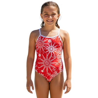 AQUA - Xmas Girls Thin Strap One Piece - Red
