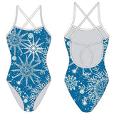 AQUA - Xmas Girls Tie Back One Piece - Blue