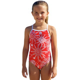 AQUA - Xmas Girls Tie Back One Piece - Red