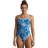 AQUA - Xmas Women Thin Strap One Piece - Blue