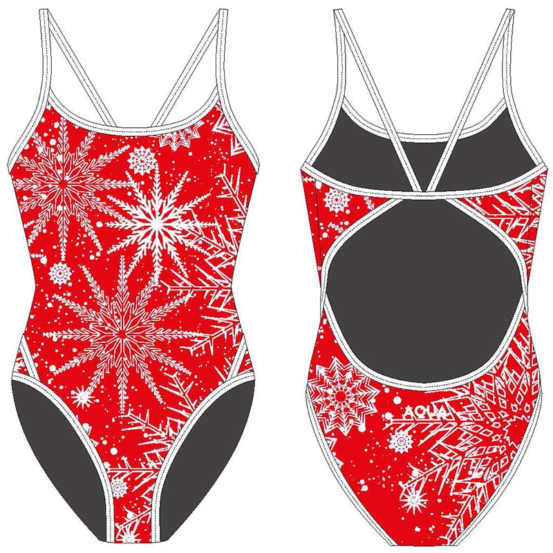 AQUA - Xmas Women Thin Strap One Piece - Red