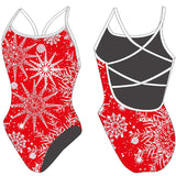 AQUA - Xmas Women Training Back One Piece - Red