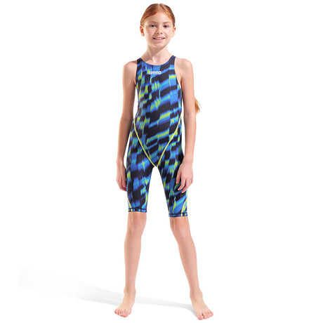 Arena - Aqua Gleam Limited Edition Girls Powerskin ST Next Open Back – Aqua/Gleam
