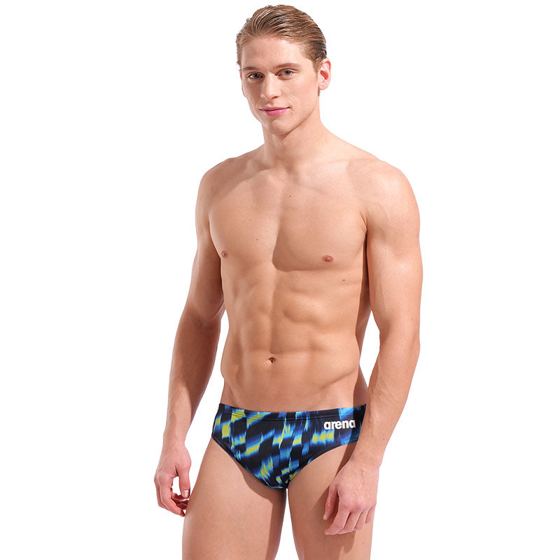 Arena - Aqua Gleam Limited Edition Men's Wave Swim Brief - Black/Multi