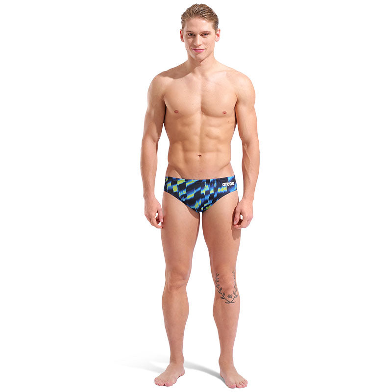 Arena - Aqua Gleam Limited Edition Men's Wave Swim Brief - Black/Multi