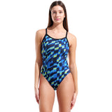 Arena - Aqua Gleam Limited Edition Wave Challenge Back Ladies Swimsuit - Black/Multi