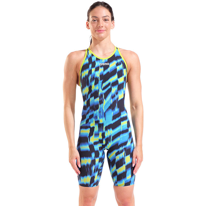 Arena - Aqua Gleam Limited Edition Women's Open-Back Powerskin Carbon Air3 Kneeskin – Aqua/Gleam
