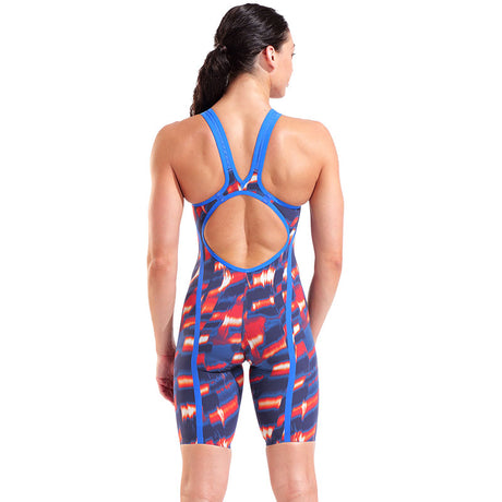 Arena - Aqua Gleam Limited Edition Women's Open-Back Powerskin Carbon Air3 Kneeskin – Red/White/Blue