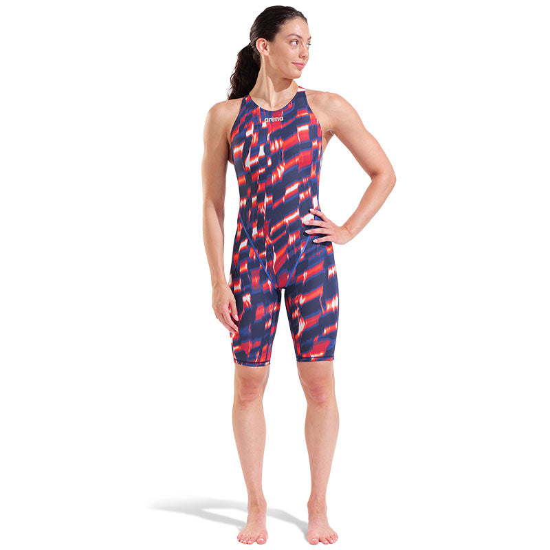 Arena - Aqua Gleam Limited Edition Women's Powerskin ST Next Open Back – Red/White/Blue