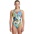 Arena - Brasil Pro Back Junior Swimsuit - Green/Orange