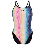 Arena - Circle Stripe Lace Back Ladies Swimsuit - Black/Multi