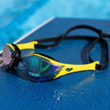 Arena - Cobra Edge Swipe Mirror Goggle - Emerald/Yellow/Black