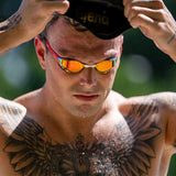 Arena - Cobra Edge Swipe Mirror Goggle - Gold/Red