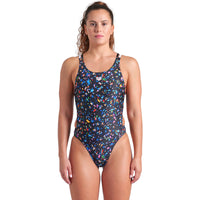 Arena - Confetti Swim Tech Multi Back Ladies Swimsuit - Black/Multi