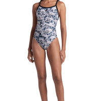 Arena -  Earth X Cross Back Ladies Swimsuit - Black/White Multi