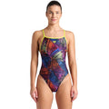 Arena - Energy Booster Back Ladies Swimsuit - Green/Black Multi