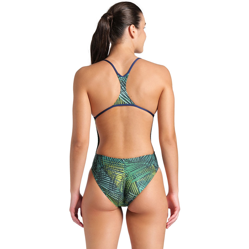 Arena - Energy Booster Back Ladies Swimsuit - Navy/Green Multi