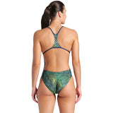Arena - Energy Booster Back Ladies Swimsuit - Navy/Green Multi