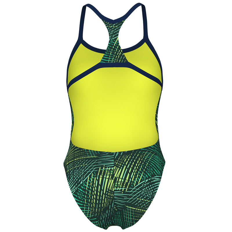 Arena - Energy Booster Back Ladies Swimsuit - Navy/Green Multi