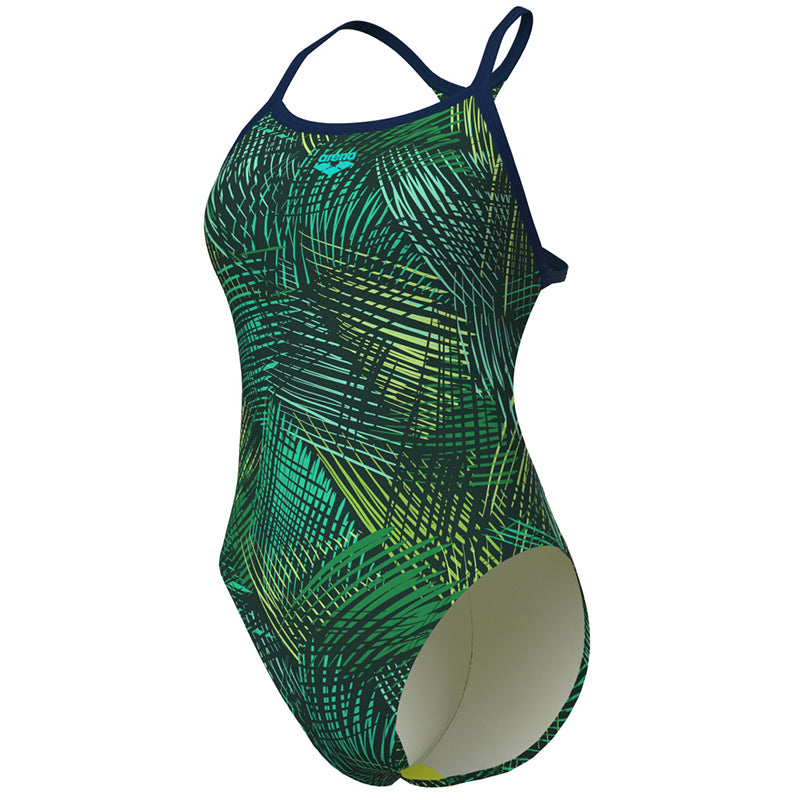 Arena - Energy Booster Back Ladies Swimsuit - Navy/Green Multi