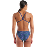 Arena - Fireflow Challenge Back Ladies Swimsuit - Navy/Team Blue Green