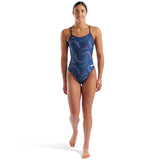 Arena - Fireflow Challenge Back Ladies Swimsuit - Navy/Team Blue Green