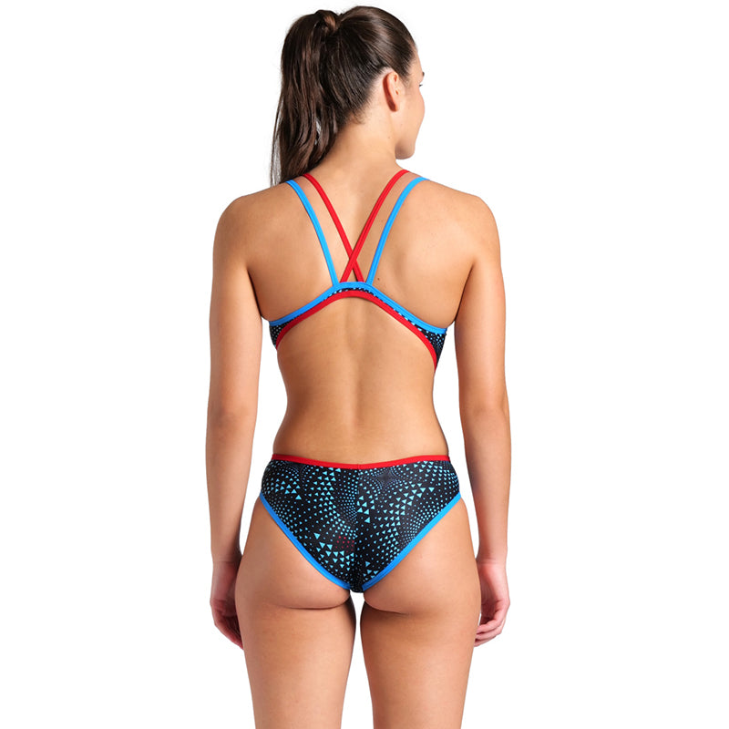 Arena - Fireflow One Women's Double Cross Back Swimsuit - Red/Black/Multi