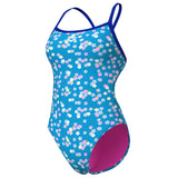Arena - Flowers Challenge Back Ladies Swimsuit - Blue Multi/Neon Blue