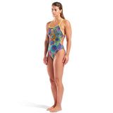 Arena - Garden Booster Back Ladies Swimsuit - Black Multi/Yellow Star