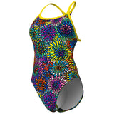 Arena - Garden Booster Back Ladies Swimsuit - Black Multi/Yellow Star