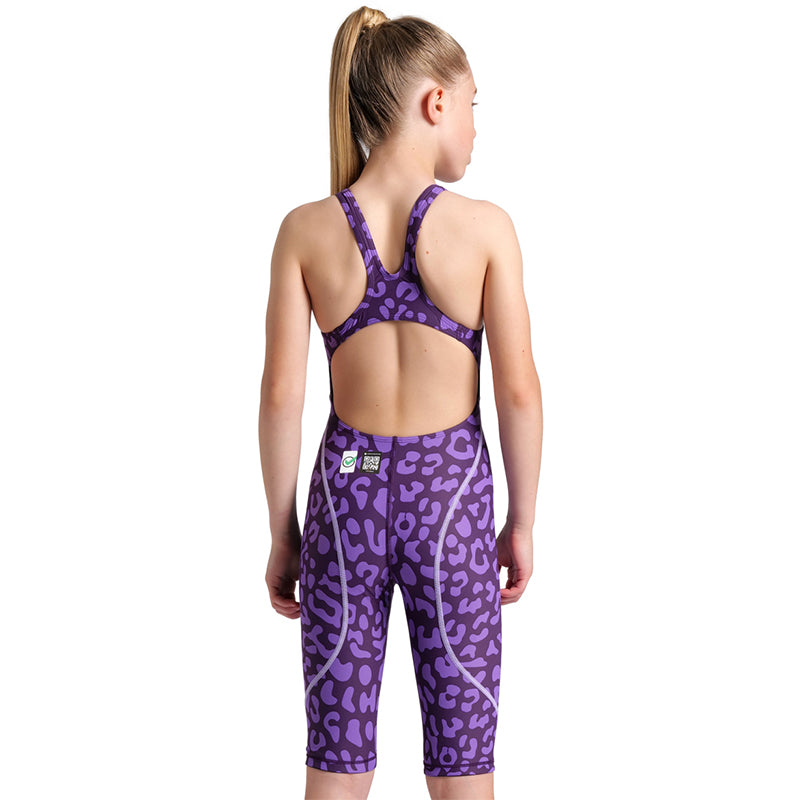 Arena - Girls Powerskin ST Next Leopard Open Back – Violet