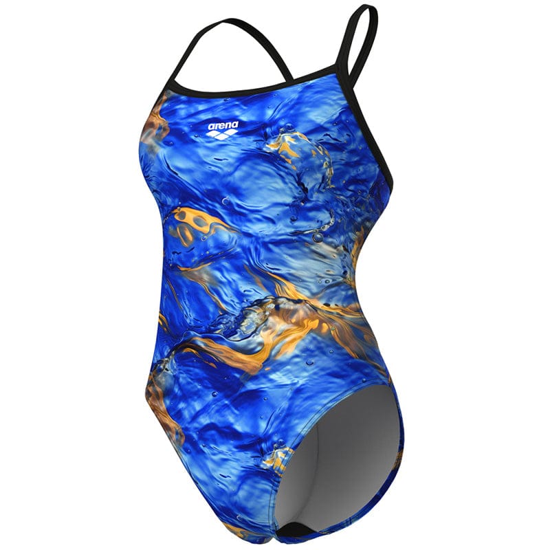 Arena - Gold Leafs Challenge Back Ladies Swimsuit - Blue/Multi