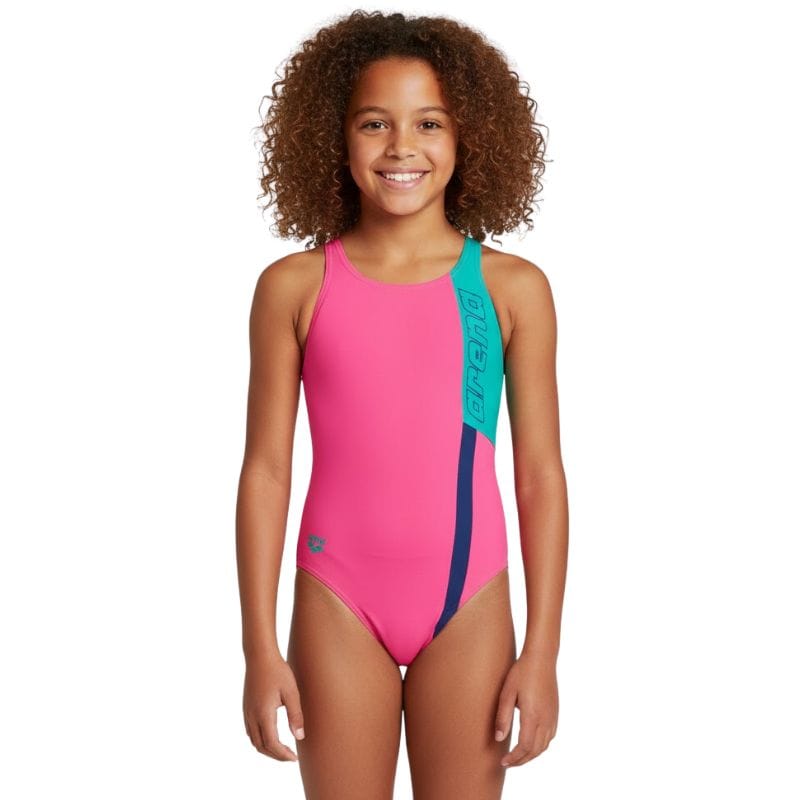 Arena - Ipanema Pro Back Junior Swimsuit - Rose/Green/Sea
