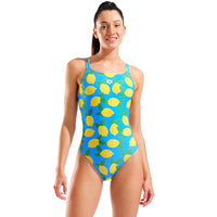 Arena - Juicy Fruits Lemons Lace Plus Back Ladies Swimsuit - Turquoise/Multi
