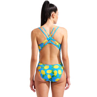 Arena - Juicy Fruits Lemons Lace Plus Back Ladies Swimsuit - Turquoise/Multi
