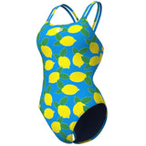 Arena - Juicy Fruits Lemons Lace Plus Back Ladies Swimsuit - Turquoise/Multi