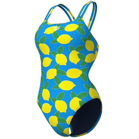 Arena - Juicy Fruits Lemons Lace Plus Back Ladies Swimsuit - Turquoise/Multi