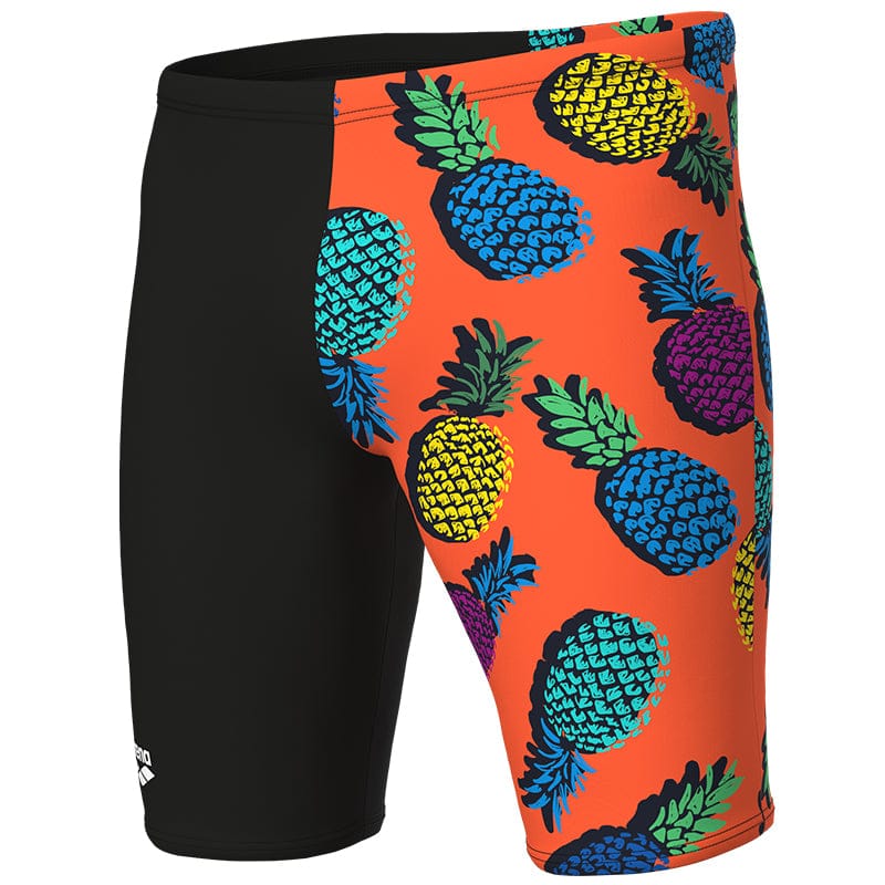 Arena - Juicy Fruits Men's Pineapples Swim Jammer - Orange/Multi-Black