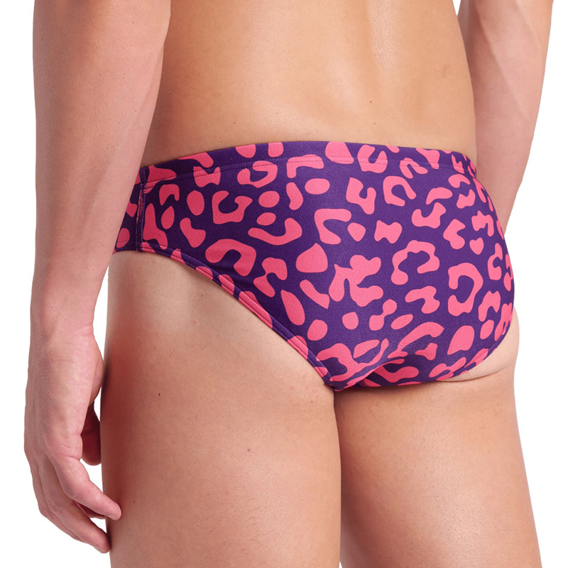 Arena - Leopard Skin Printed Mens Brief - Fuchsia Multi