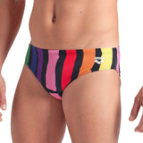 Arena - Let It Beat Painters Stripe Men's Swim Brief - Black/Multi