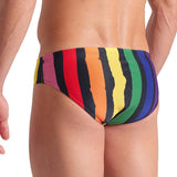 Arena - Let It Beat Painters Stripe Men's Swim Brief - Black/Multi